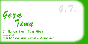 geza tima business card