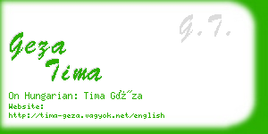 geza tima business card